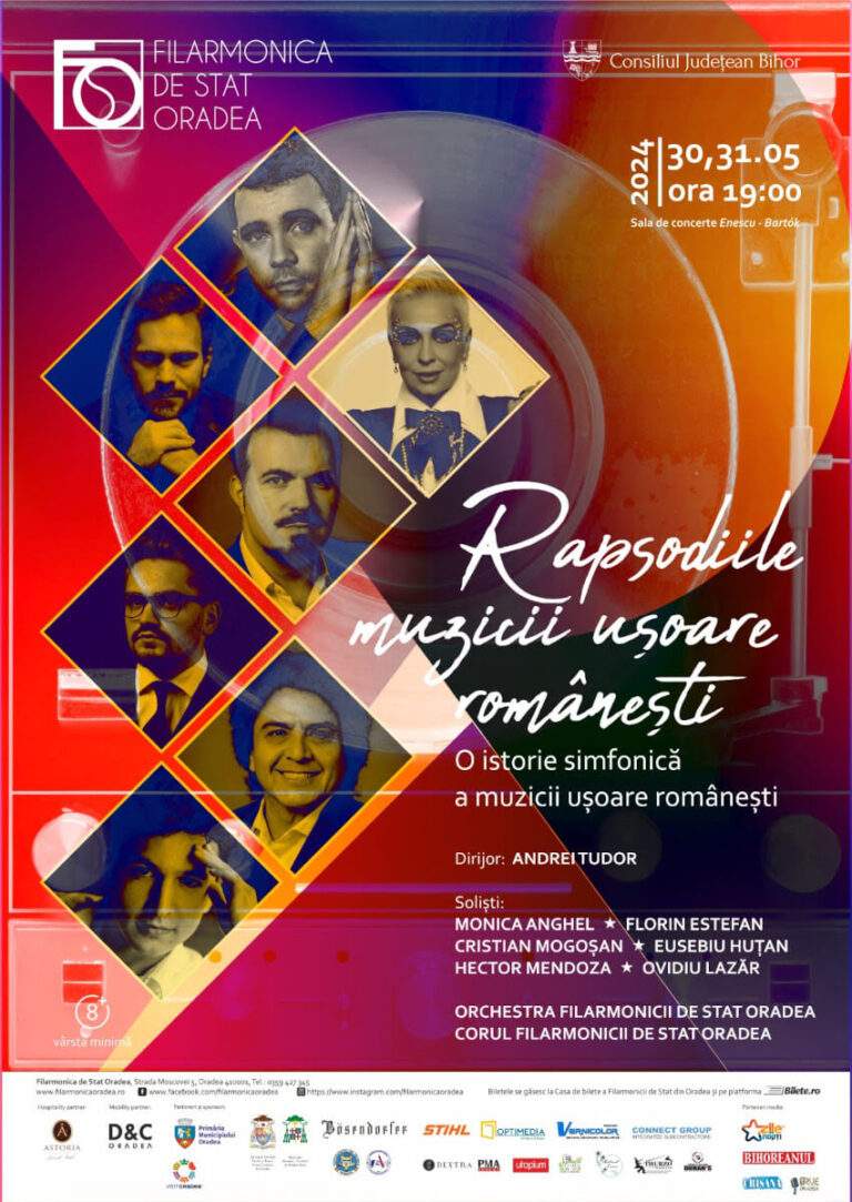 Monica Anghel și Andrei Tudor, pe scena Filarmonicii. Rapsodiile muzicii ușoare românești, concertul de închidere a stagiunii 2023-2024