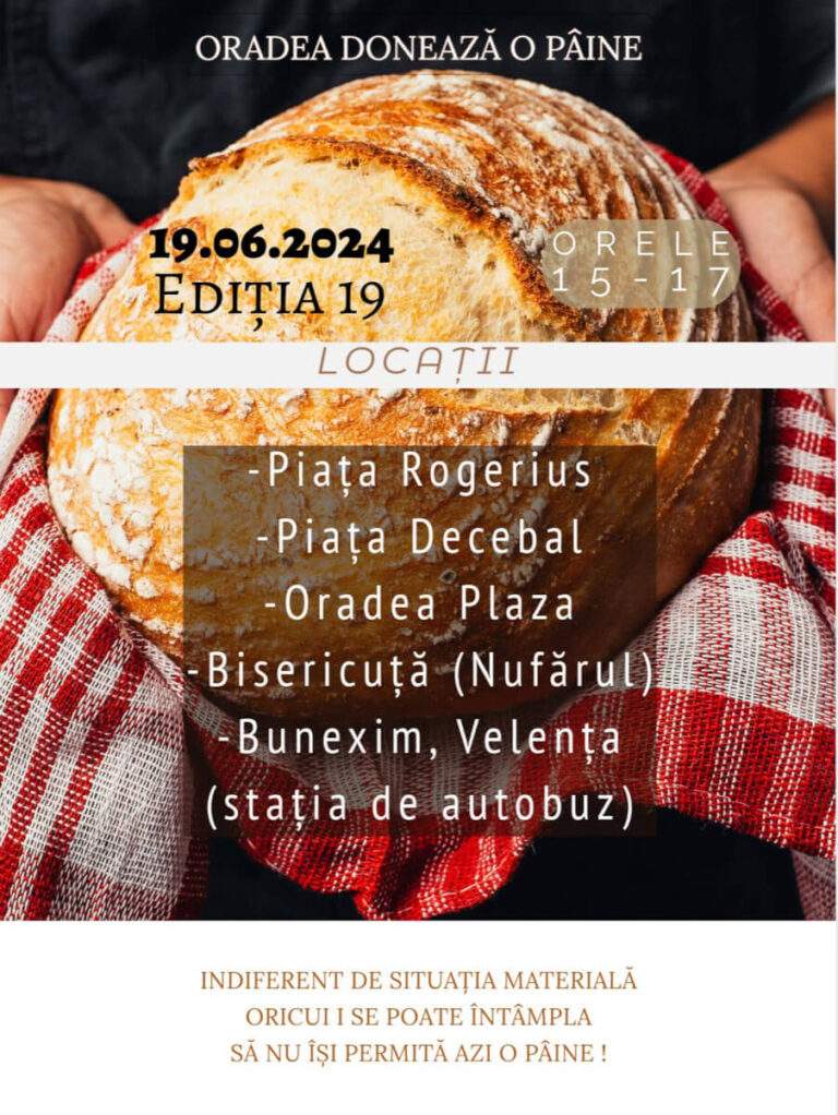 „Oradea donează o pâine”, un nou apel la solidaritate