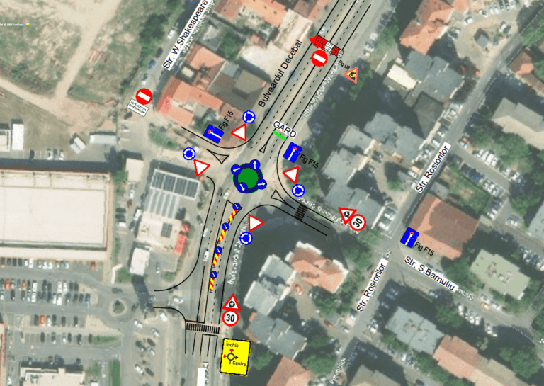 Circulația în zona Decebal, reconfigurată. Încep lucrările la pasajul de sub B-dul Decebal