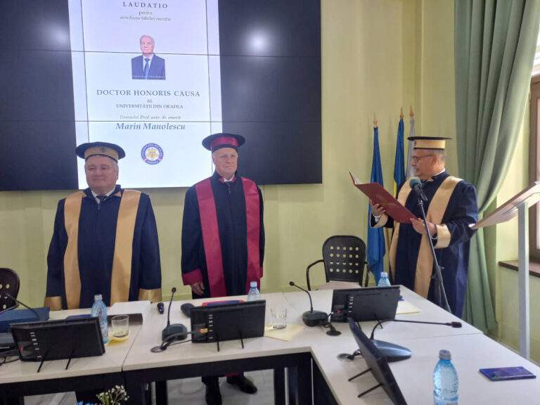 Prof. univ. dr. emerit Marin Manolescu, Doctor Honoris Causa al Universității din Oradea