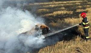 Baloți de paie, arși într-un incendiu la Săcădat-03