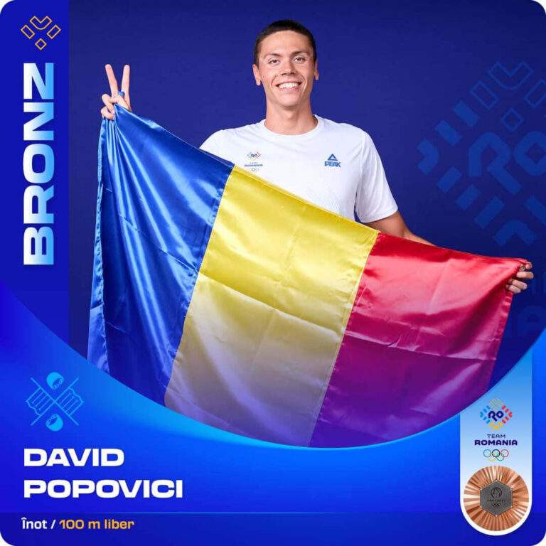 David Popovici, bronz la 100 m liber! A doua medalie olimpică pentru România!