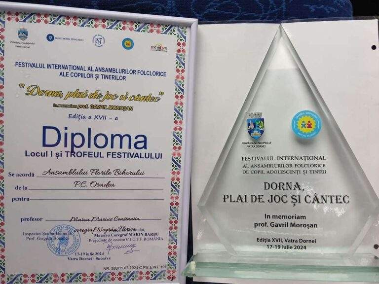 Trofeul Festivalului Internațional de Folclor de la Vatra Dornei a fost câștigat de „Florile Bihorului”