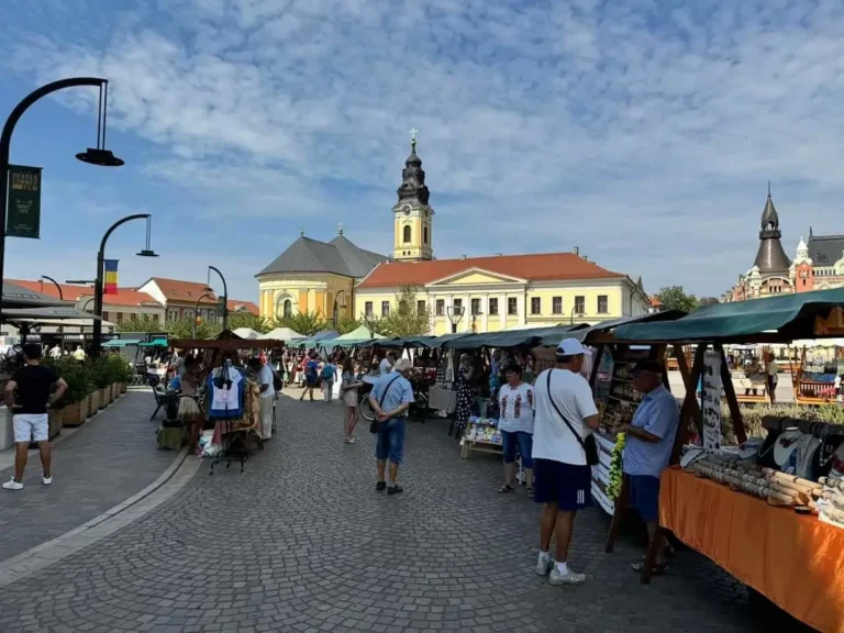 Fructe, legume, produse alimentare și de artizanat local, în centrul Oradiei