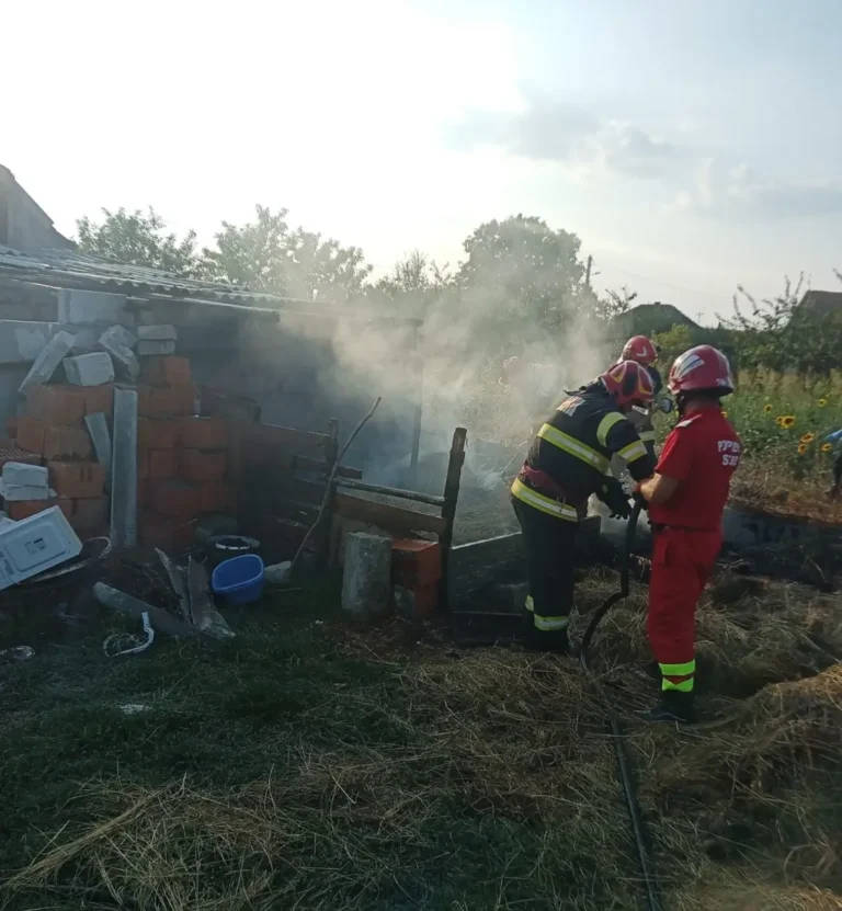 Incendiu generat de joaca copiilor cu focul