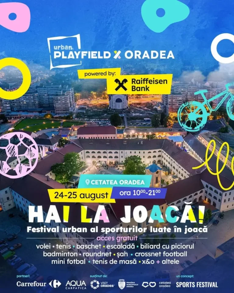 Oradea, hai la joacă! Urban Playfield vine în Cetatea Oradea. Vezi când și ce activități sunt propuse