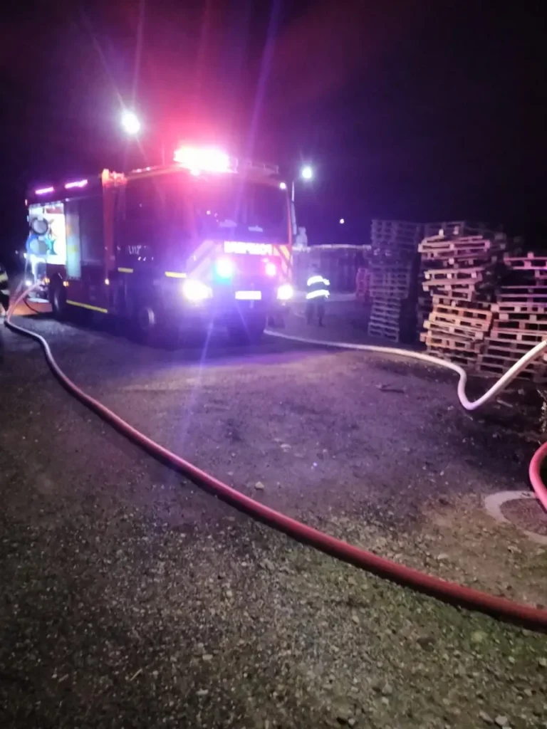 Incendiu de amploare la un depozit de europaleți din Tileagd
