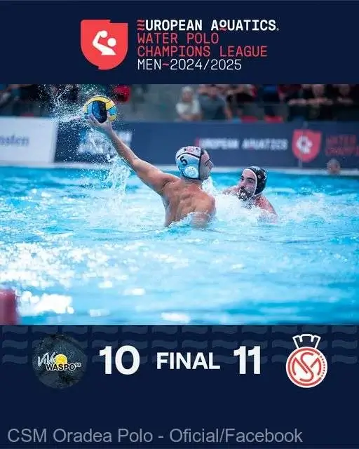 Polo masculin: CSM Oradea a debutat cu o victorie în grupele Ligii Campionilor