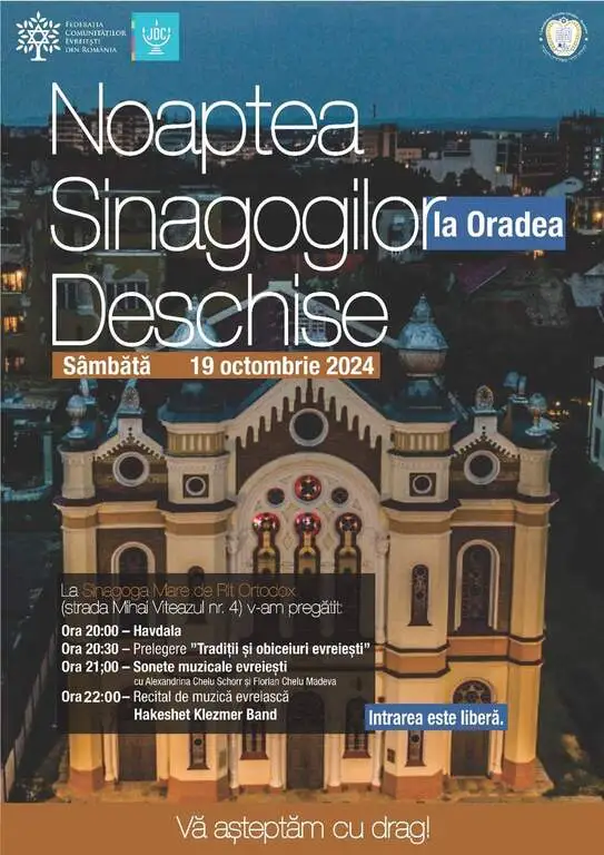 Noaptea Sinagogilor Deschise, la Oradea