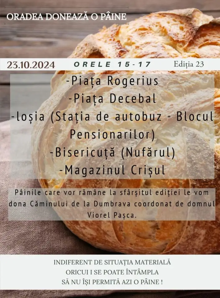 Oradea donează o pâine, o nouă ediție