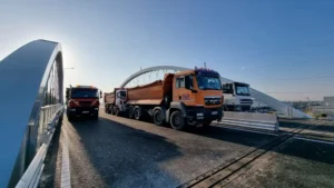 Teste de rezistență la pasajul intermodal de pe Calea Borșului-18 Foto: CJ Bihor