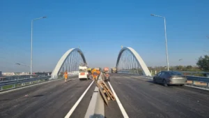 Teste de rezistență la pasajul intermodal de pe Calea Borșului-33 Foto: CJ Bihor