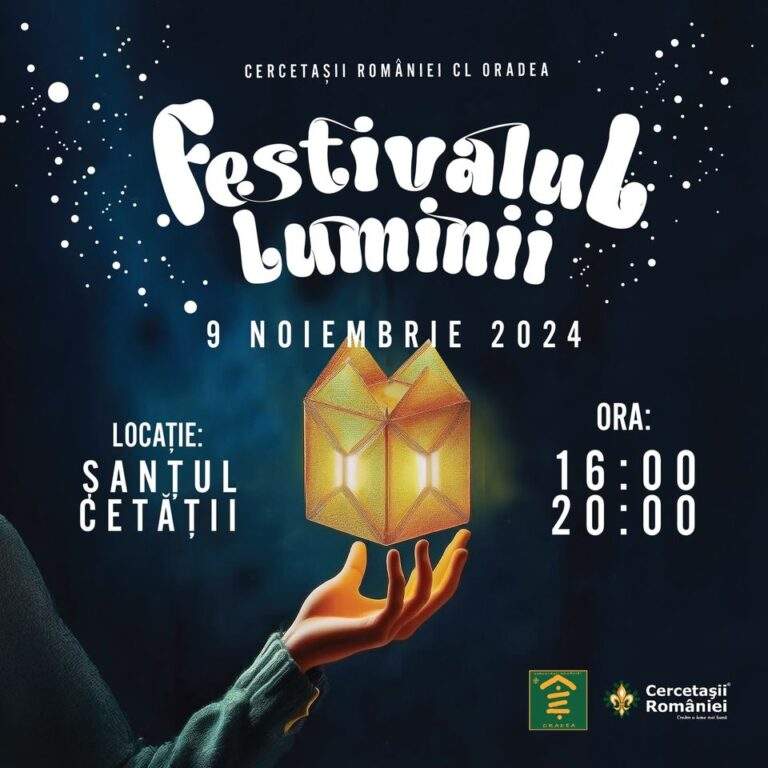 Festivalul Luminii 2024, în Parcul Cetății din Oradea. Activități pentru toate vârstele