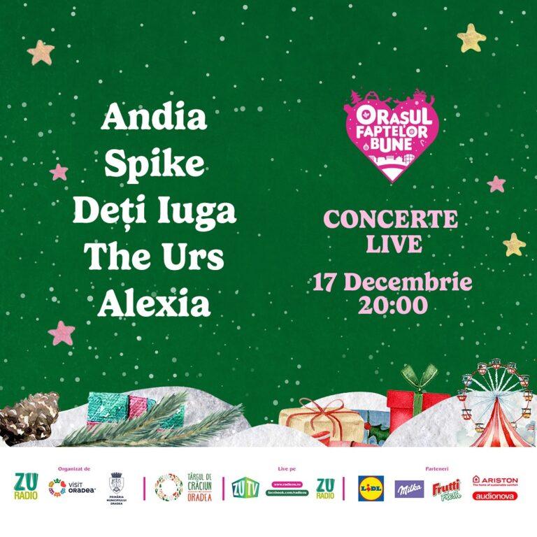 Andia, Spike, Deți Iuga, Alexia și The Urs concertează la Oradea