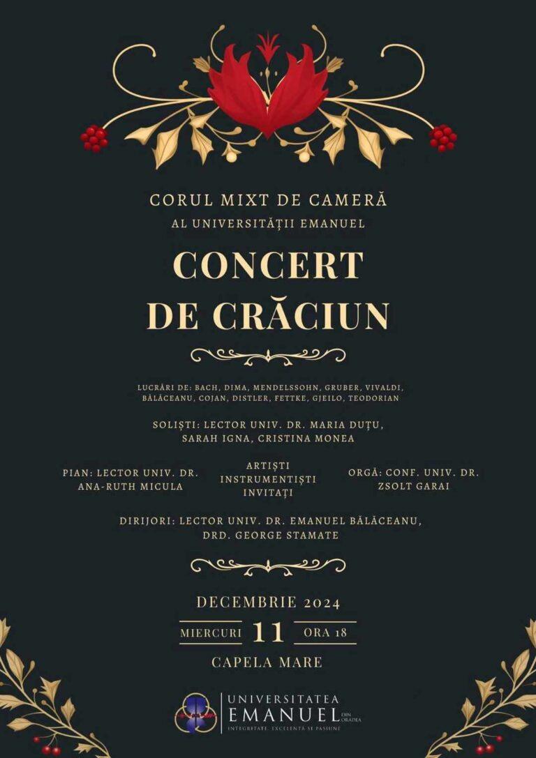 Concert de Crăciun susținut de Corul Mixt de Cameră al Universității Emanuel