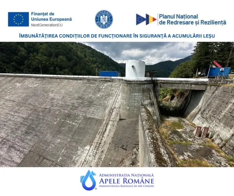 S-a lansat licitația de achiziție publică pentru servicii de proiectare și execuție lucrări la barajul Leșu