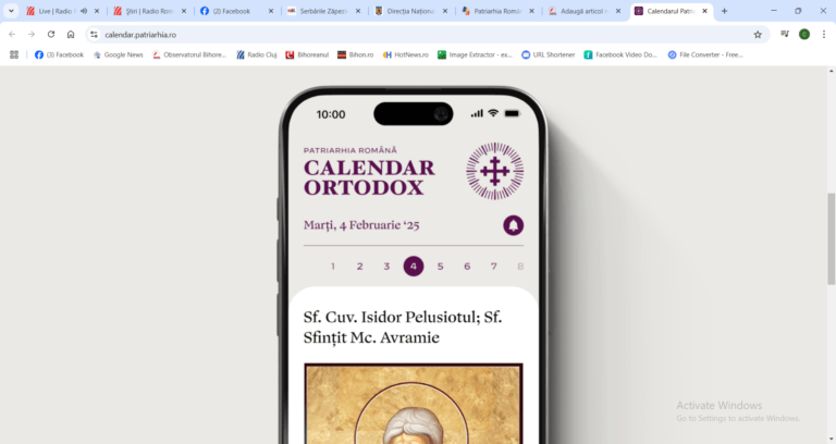 Patriarhia Română lansează aplicația „Calendarul Ortodox” pentru dispozitive mobile