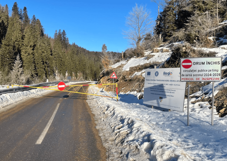 Atenție, șoferi! Drumul Apusenilor, între Stâna de Vale și Coada Lacului, închis până în primăvară