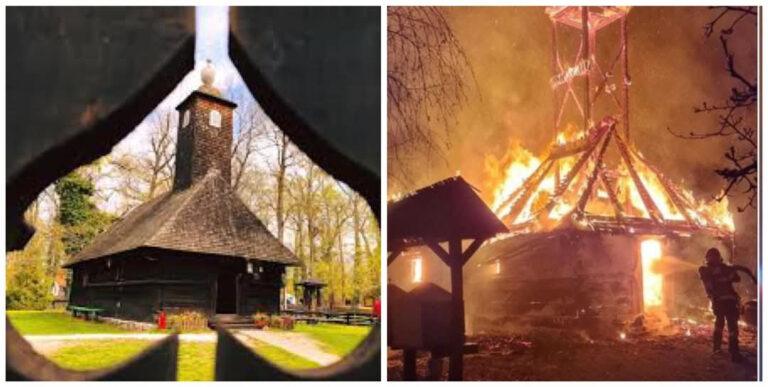 Una dintre cele mai vechi biserici de lemn din România a ars în întregime. 300 de ani au ars noaptea trecută
