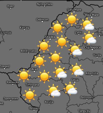 Vreme frumoasă în Bihor, până sâmbătă după-amiază. Temperaturi în creștere, dar și ploi la orizont