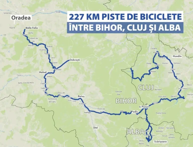 227 km de piste de biciclete între Bihor, Cluj și Alba