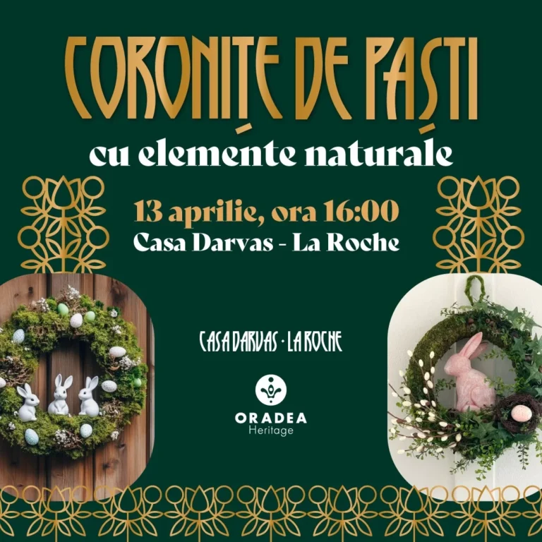 Ce poți face la sfârșit de săptămână și până la Paști în Oradea? Fundația de Protejare a Monumentelor Istorice din Județul Bihor (Oradea Heritage) vă așteaptă cu mai multe evenimente