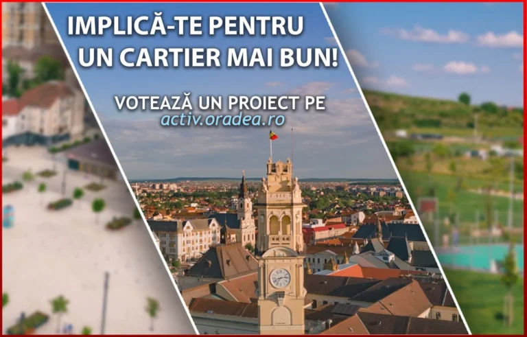 Orădenii pot alege cele 36 de proiecte validate, din cadrul Bugetării Participative 2025
