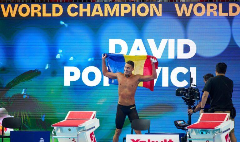 David Popovici, medaliat cu aur la 200 m liber
