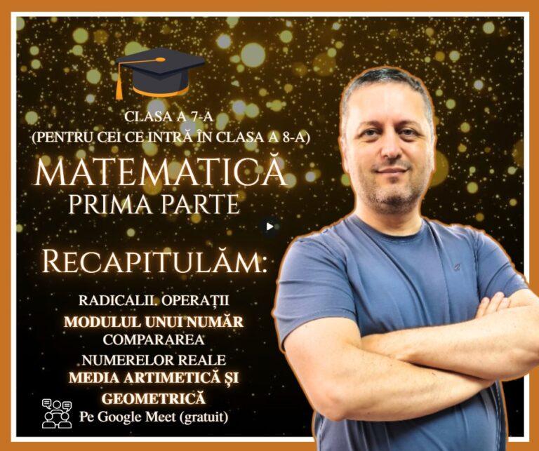 Recapitulări gratuite de matematică pentru elevii claselor IV–VII, organizate online în luna august