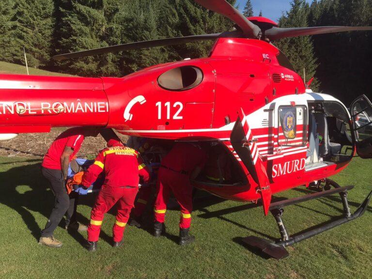 Turista căzută circa 20 de metri pe traseul Cetățile Ponorului, salvată după o operațiune de cinci ore. A ajuns la spital cu elicopterul SMURD