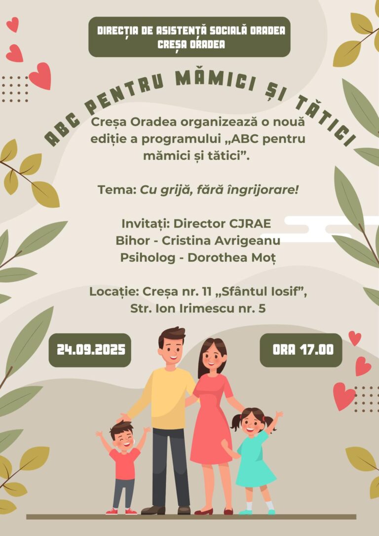 Reîncep întâlnirile din cadrul programului „ABC pentru mămici și tătici”