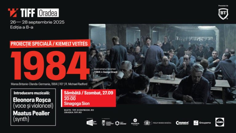 Evenimente speciale la TIFF Oradea: seară misterioasă la Palatul Vulturul Negru, distopia „1984” și cine-concertul „People on Sunday”