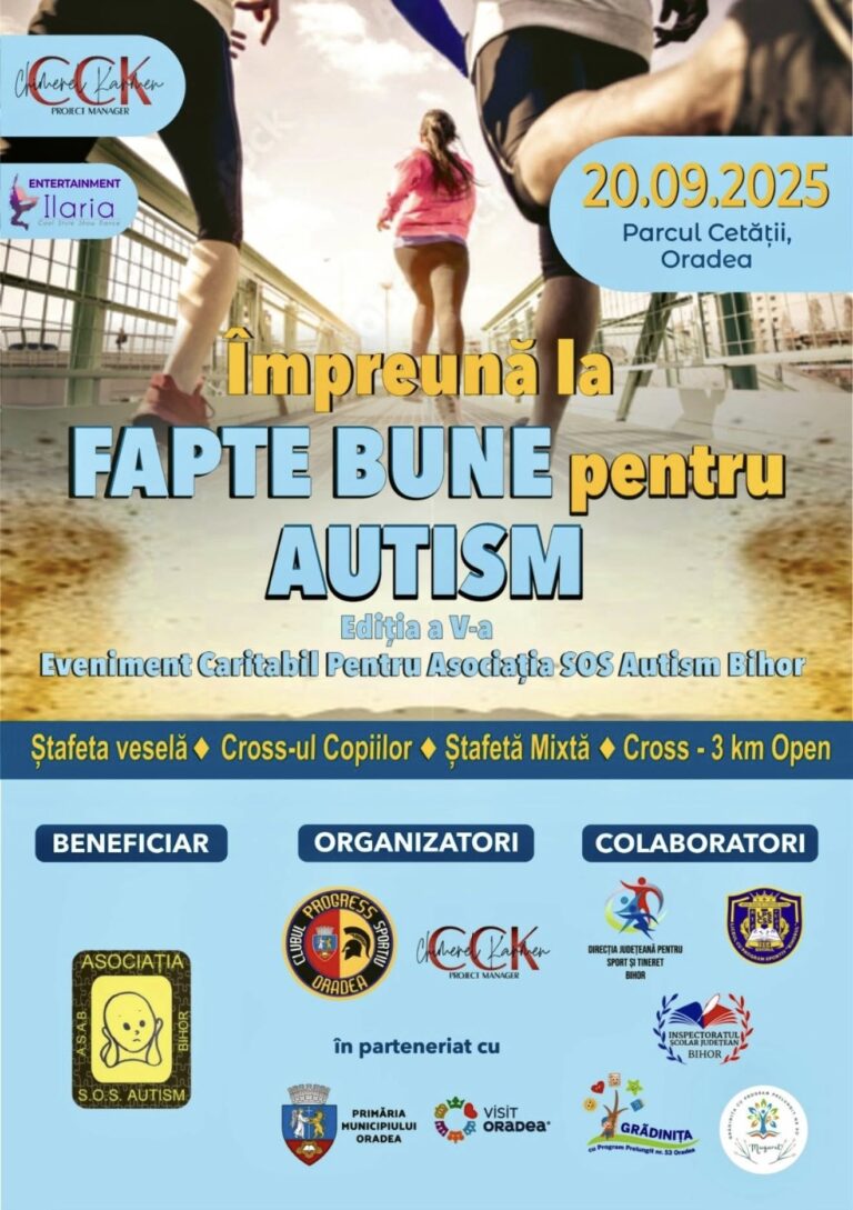 Orădenii, invitați la alergare pentru o cauză nobilă: sprijin pentru copiii cu autism