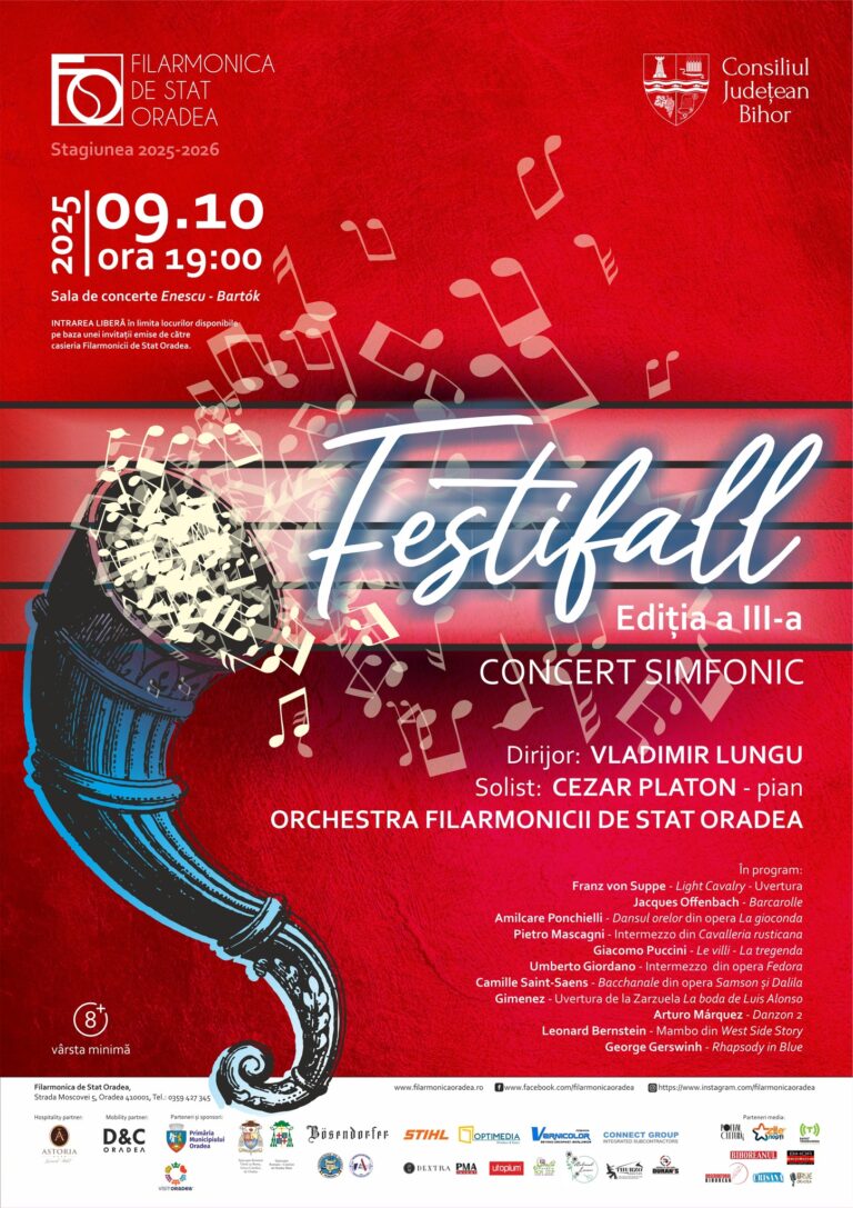 Concert de toamnă, la Filarmonica Oradea – FestiFall 2025