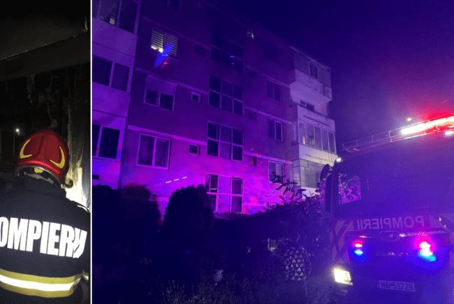 Panică la Ștei! Zeci de locatari au fugit dintr-un bloc din cauza unui incendiu