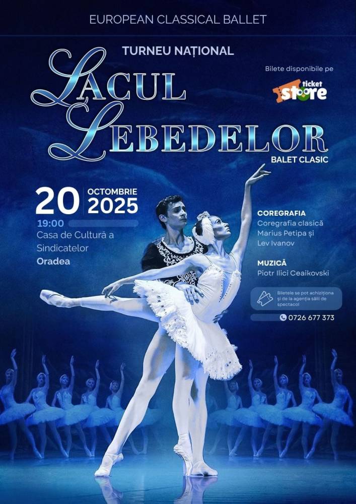 „Lacul Lebedelor”, la Oradea. European Classical Ballet urcă pe scena Casei de Cultură a Sindicatelor
