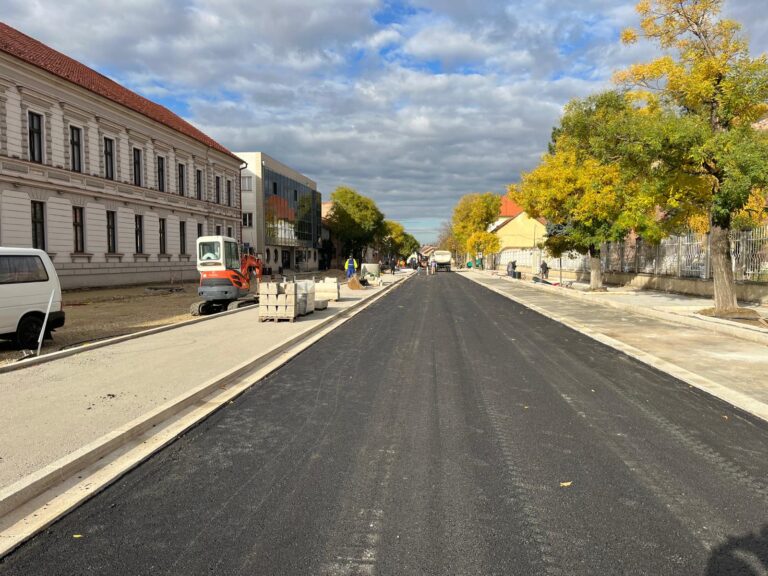 A fost turnat primul strat de asfalt pe strada Dunărea, în cadrul proiectului de modernizare și pietonalizare (FOTO)