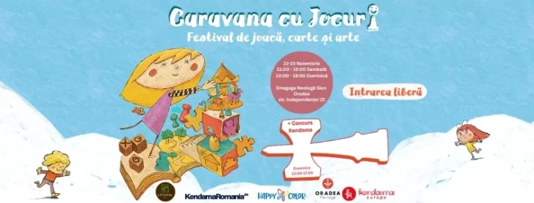 Caravana cu jocuri ajunge la Oradea. Cei mici sunt invitați la două zile de joacă, lectură și creativitate