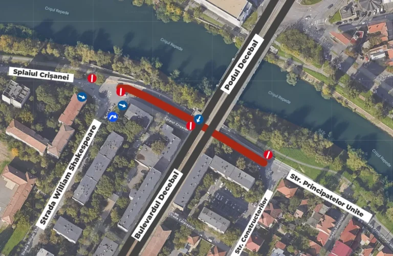 Modificări de circulație în Oradea: devieri și restricții pe DN 79 și strada Principatele Unite
