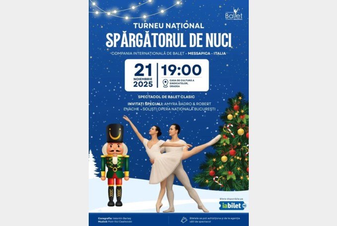 O seară de poveste, la Casa de Cultură a Sindicatelor din Oradea. „Spărgătorul de Nuci”, spectacolul care aduce iarna mai devreme