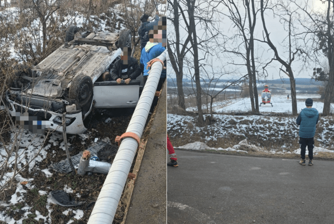 Accident grav în Bihor. O femeie a ajuns la spital cu elicopterul SMURD