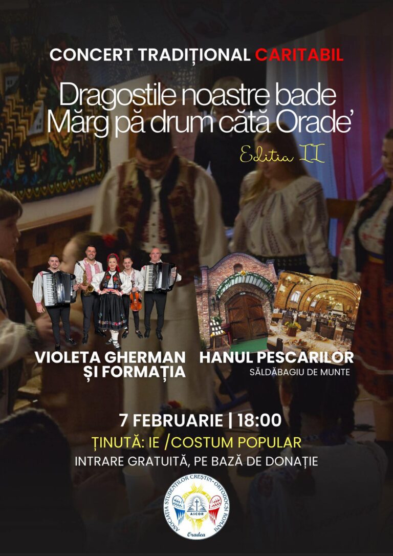 Eveniment caritabil cu muzică populară și port tradițional, organizat de ASCOR Oradea