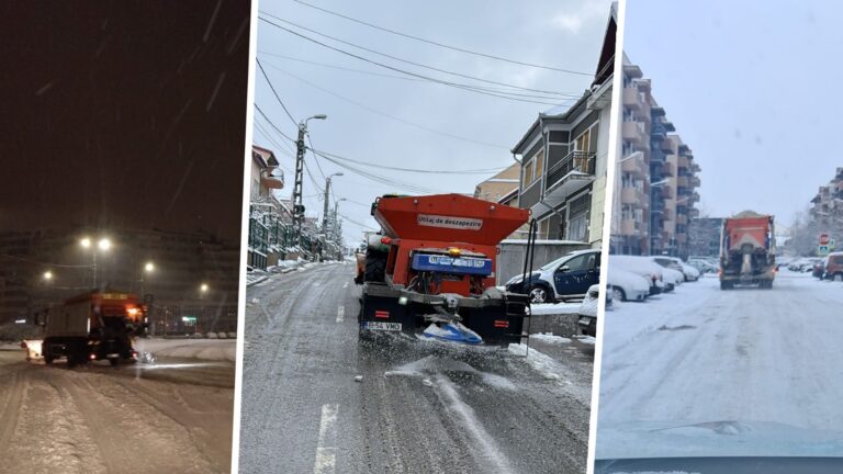 Oradea, sub zăpadă. Sute de tone de sare aruncate pe străzi într-o singură noapte