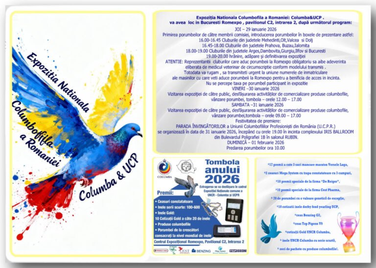 Bihorenii și iubitorii de porumbei sunt așteptați la expoziția Națională Columbofilă a României. Program complet