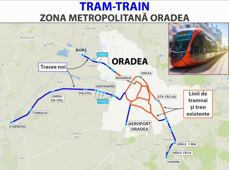 Licitație lansată pentru achiziția a 14 vehicule tram-tren în Oradea și Zona Metropolitană