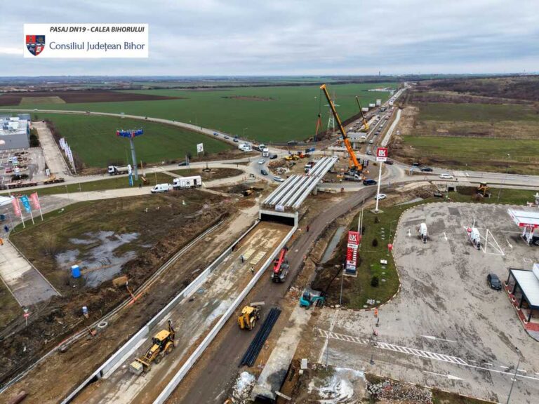 50% stadiul lucrărilor la pasajul rutier suprateran de la ieșirea din Oradea spre Satu Mare