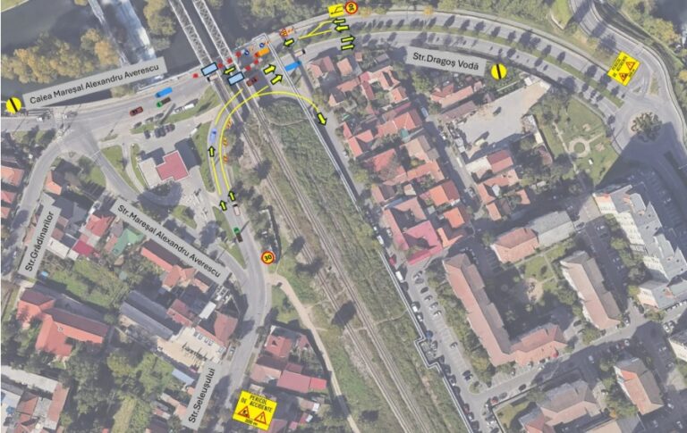 Se modifică circulația în zona pasajului feroviar din Dragoș Vodă