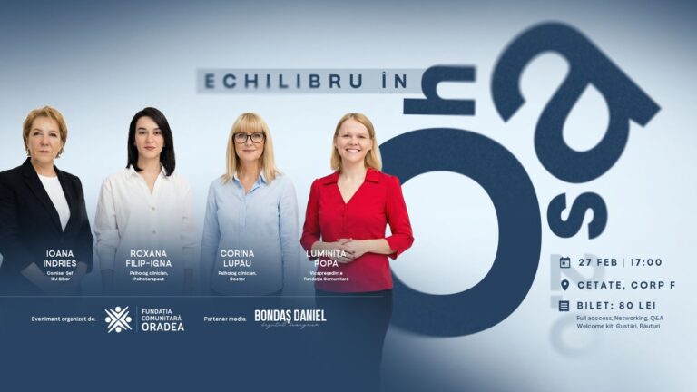 „Echilibru în haos 2.0”, evenimentul care aduce la Oradea povești reale despre carieră, familie și presiune