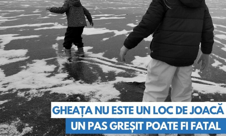 Apelul pompierilor după ce doi frațiori, de 6 și 9 ani, și-au pierdut viața: „Gheața nu este un loc de joacă”