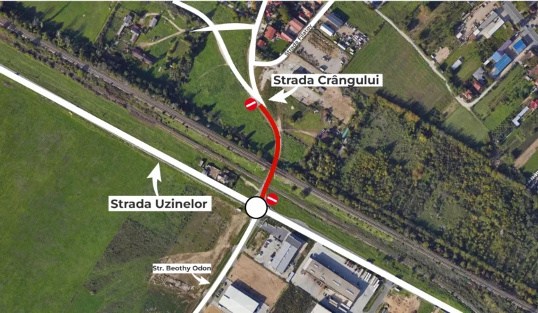 Circulație închisă la pasajul feroviar de pe strada Crângului